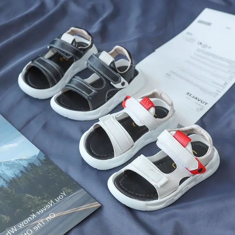 Summer Kid's Shoes Sandals Hook& Loop Round Toe Casual Neutral Flat Heels Non-slip 216-1
