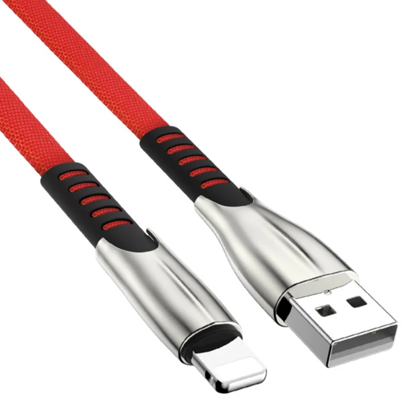 Нейлоновый usb-кабель для быстрой зарядки 3 А для iPhone 6, 7, 8 X XS, XR, 11, iPad, кабель для зарядки мобильных телефонов, 0,5 м, 1 м, 2 м, 3M, шнур - Цвет: Orange red