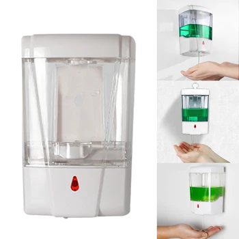 

700ml Touchless Automatic IR Sensor Kitchen Hand Wash Handsfree Wall Mounted LED Indicator Soap Dispenser Bathroom Sensitive