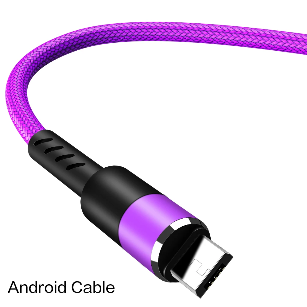 POPSTAND Micro USB кабель type-c 3A быстрое зарядное устройство USB провод для Samsung huawei Xiaomi OPPO Honor провод для мобильного телефона 3 м - Цвет: For Micro Purple
