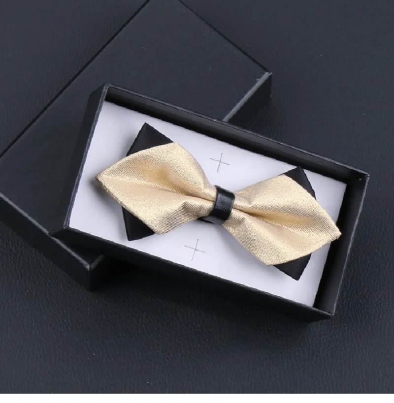 2020 New Fashion Designer Men's Bow Ties Double Fabric Gold Arrow Tie Wedding Banquet Club Party Butterfly with Gift Box | Аксессуары