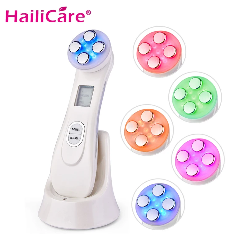 

5 in 1 LED skin Tightening Device RF/EMS Mesotherapy Electroporation Beauty Radio Frequency LED Photon Face Skin Rejuvenation