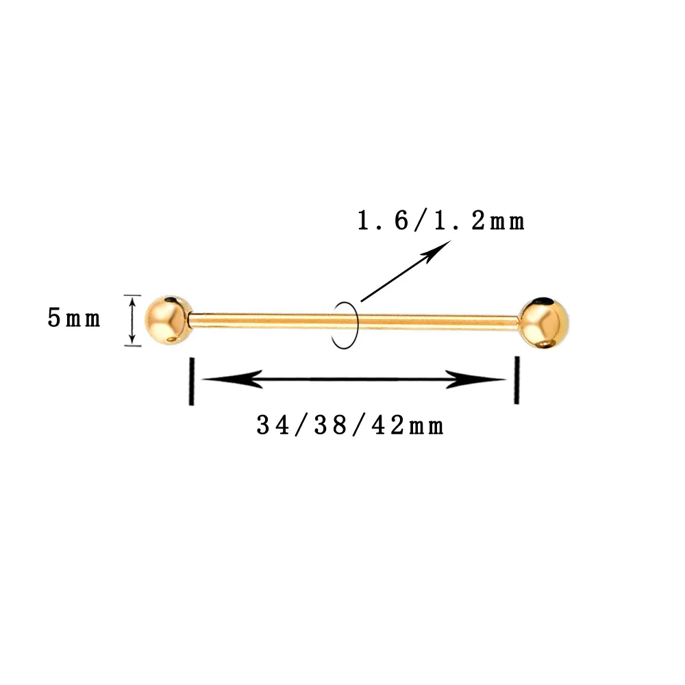 80X/набор, цветной шарик из нержавеющей стали, пирсинг-штанга для языка, кольцо на кнопке, хирургический пирсинг, Сексуальные Ювелирные изделия для тела для женщин, пирсинг в пупок - Окраска металла: Gold