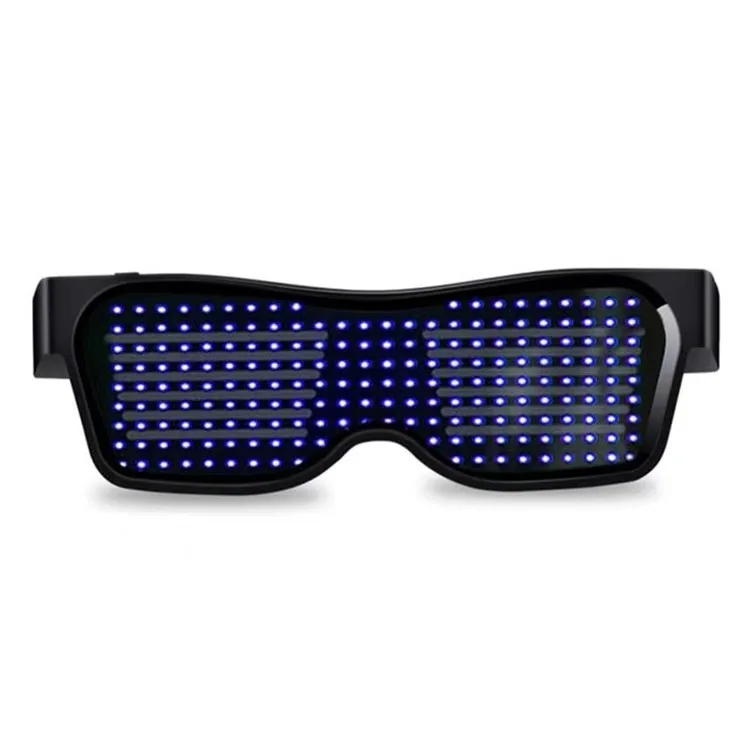 Волшебные Bluetooth светодиодные очки для вечеринок приложение управление светящиеся очки USB зарядка DIY Изменить многоязычный быстрая вспышка Led - Цвет: blue