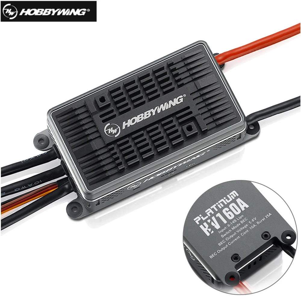 Hobbywing Platinum 160A HV V4 6-14S Бесщеточный Регулятор скорости ESC для радиоуправляемого дрона вертолета самолета