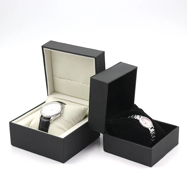 60PCS Wholesale!！New Style Classic Men Watch Storage Box Pu Leather Jewellery Packing Watch Box Black Tow Size