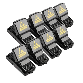 

8 PCS High Strength Plastic Mouse Trap-Rat Traps Snap Rodent Killer Mice Trap Black