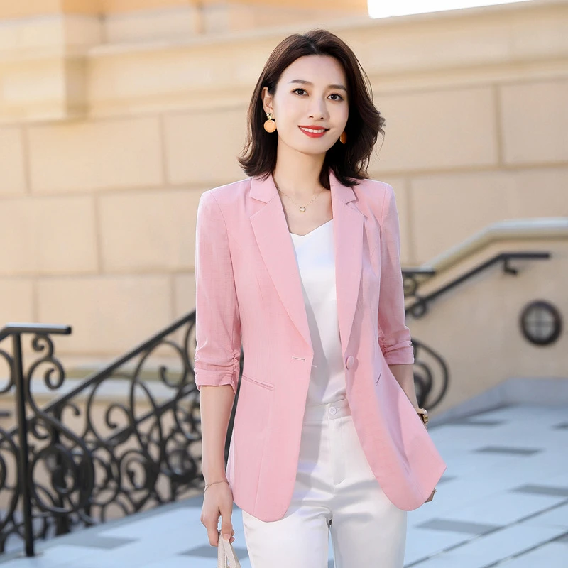 plus size pink blazer