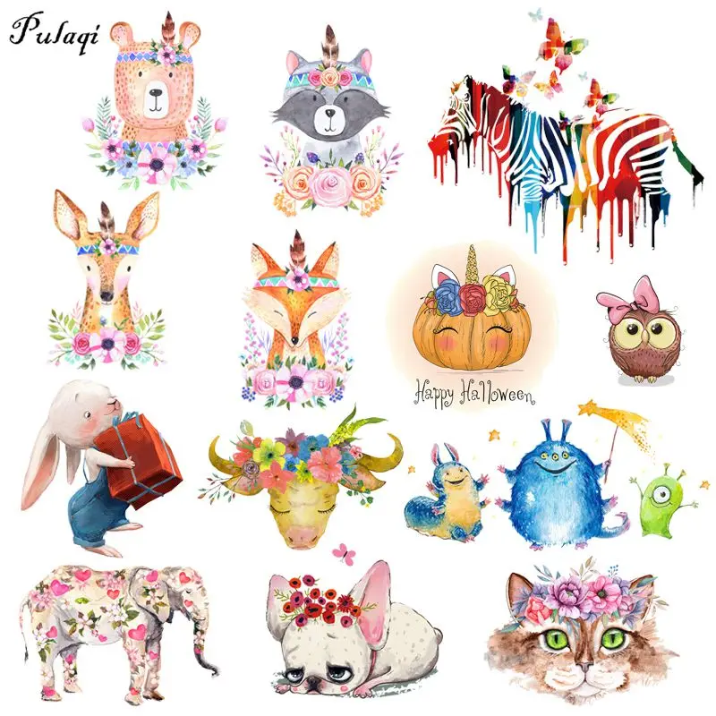 Утюжок на нашивках Симпатичная кошка зебра термоперенос для одежды наклейки