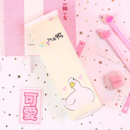 AngelHere Store 1 шт. кавайный чехол для карандаша кожаная сумка для карандаша корейский студенческий чехол для карандашей для хранения канцелярские принадлежности для офиса и школы - Цвет: BDWHY3