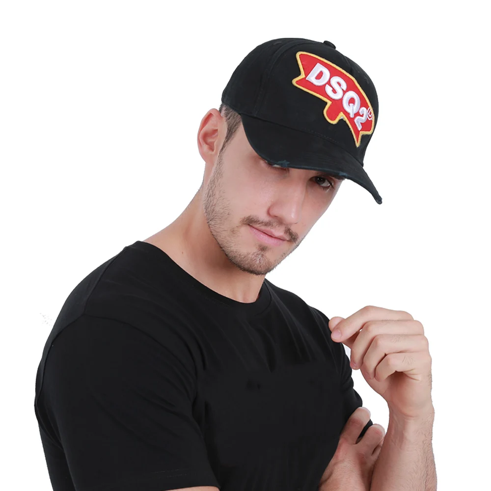 

New design Fashion DSQ2 embroidery breathable 100%cotton baseball hat sunscreen tide cap