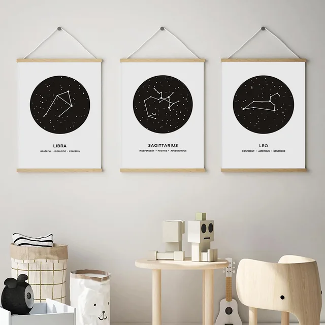 Zodiac Sign Nursery Decor Canvas