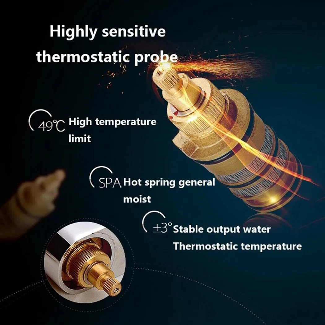 Brass Thermostatic Cartridge Shower Mixer Valve Bar Faucet Cartridge Bath Shower Mixing Valve Bathroom Accessories