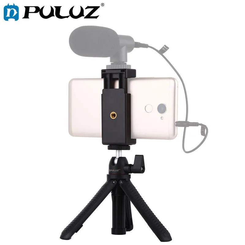 

PULUZ Selfie Sticks Stand Tripod Mount + Phone Clamp with Tripod Adopter & Long Screw Mini Holder For phone/Gopro
