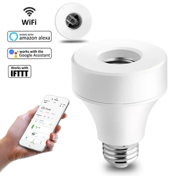 

E27/E26 Smart WiFi Light Bulb Socket Adapter Timer Voice App Remote Controlintelligent Lamp Base Holder For Google Home Alexa