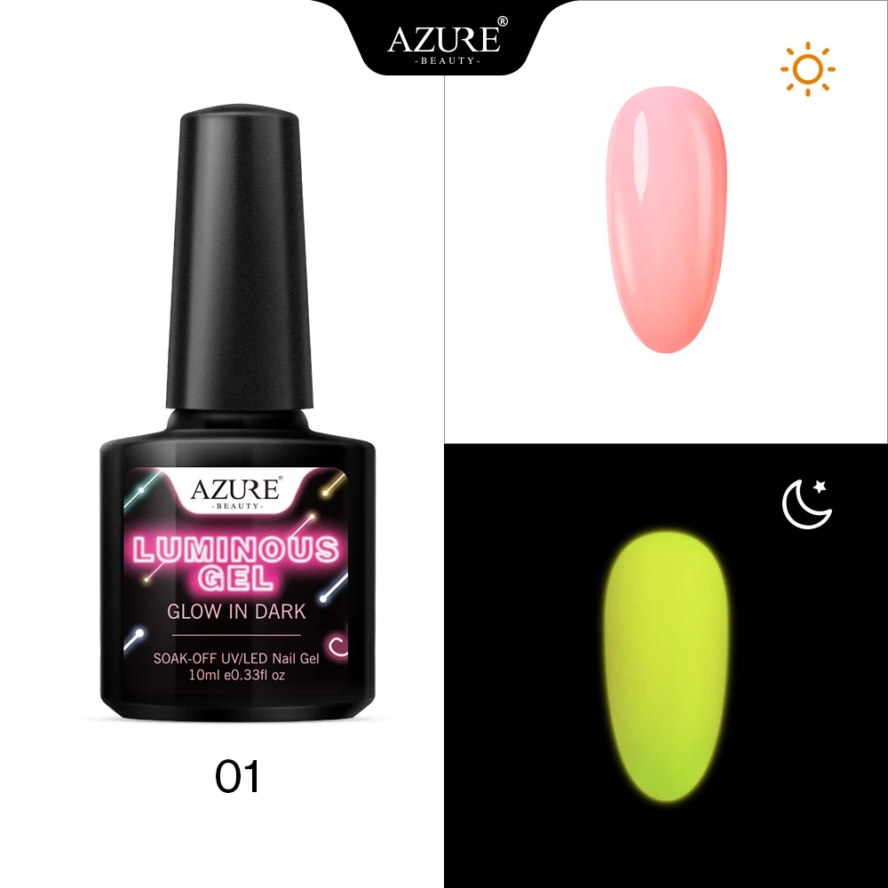 Azure beauty флуоресцентный светодиодный Гель-лак для ногтей долговечный светящийся УФ-гель для ногтей, эмаль Полупостоянный хамелеон, УФ-лак для ногтей - Цвет: 1