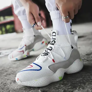 

Big Size Knitting Men Socks Sneakers Women Sport Shoes Man Sports Shoes Man Running Man High Base Man's Shoes Arena Basket E-384