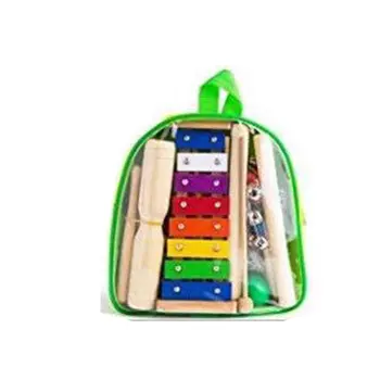 

12PCS/SET Wooden Musical Instruments for Toddler with Carry Bag Music Percussion Toy Set for Kids with Xylophone Rhythm Band