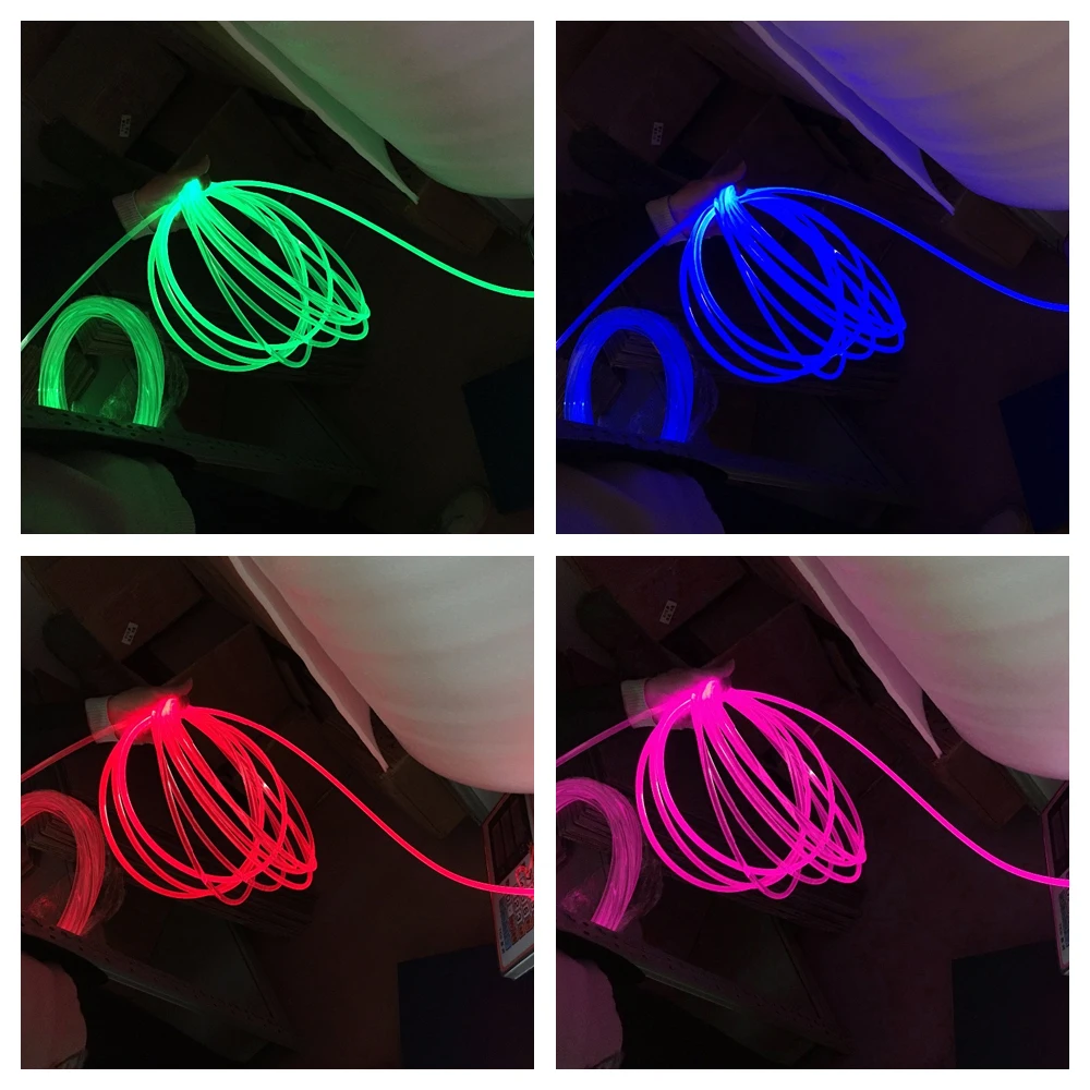 1M Side Glow PMMA Optical Fiber Cable 1.5/2/3/4mm Diameter Car Optic Cable Ceiling Lighting Lights Bright Party Light Decoration