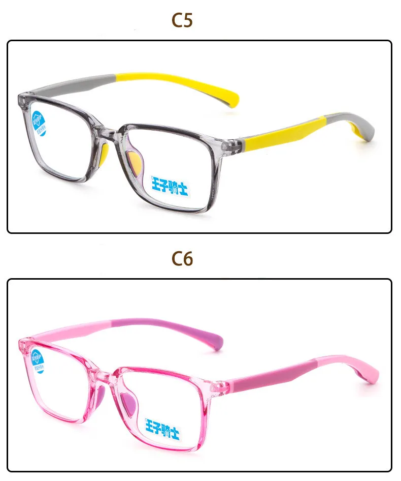 Анти-синий TR90 пластиковые титановые очки для детей, детские очки, силиконовая оправа, резиновая рамка для кошек, животных, безопасная небьющаяся близорукость
