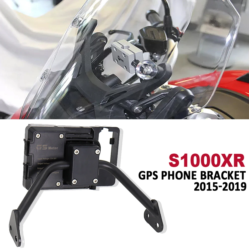 New Motorcycle Accessories Navigation Bracket GPS Charging Phone Holder USB For BMW S1000XR S 1000 XR 2015-2019