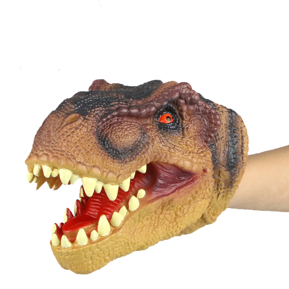 

Animal Hand Puppets Childhood Kids Cool Rubber Toy Shark Dinosaur Shape Story Pretend Playing Gloves Gift For Children