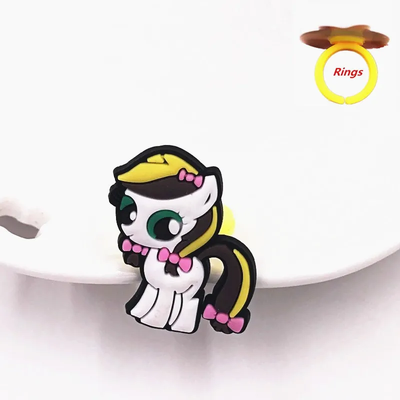 1 шт. животные мой маленький пони значок ПВХ мягкий мультфильм палец кольца