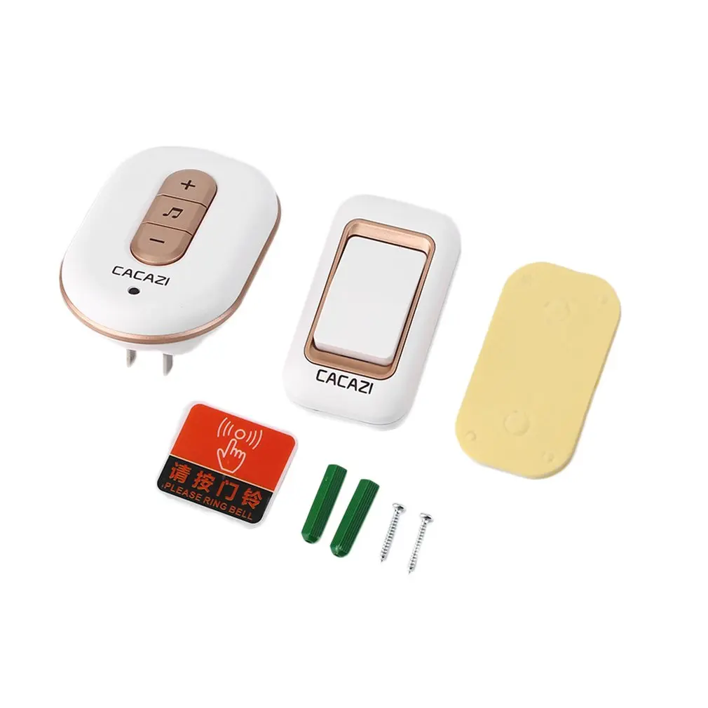 

Plug-in Wireless Doorbell 300M Remote Control AC Door Ring Waterproof Button Elderly Pager Transmitter Receiver