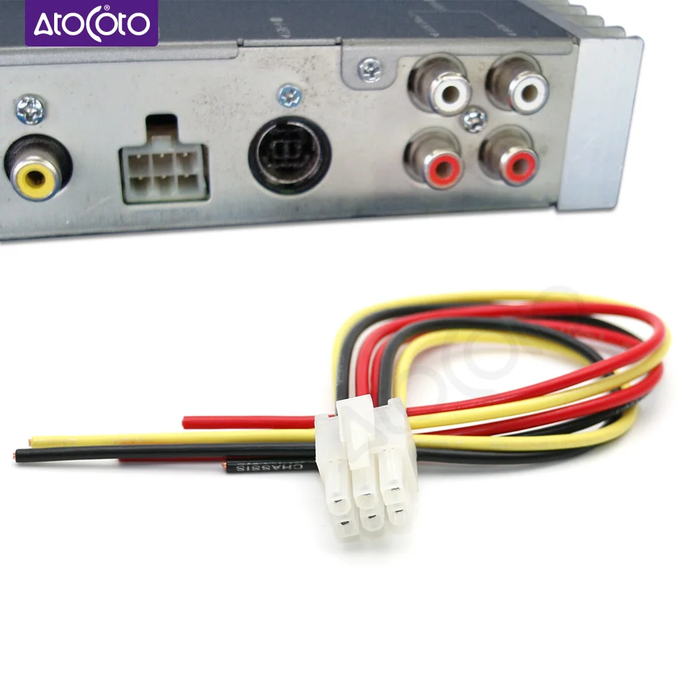 Автомобиль 6 Pin высокий уровень Вход разъем жгута проводов для альпийских