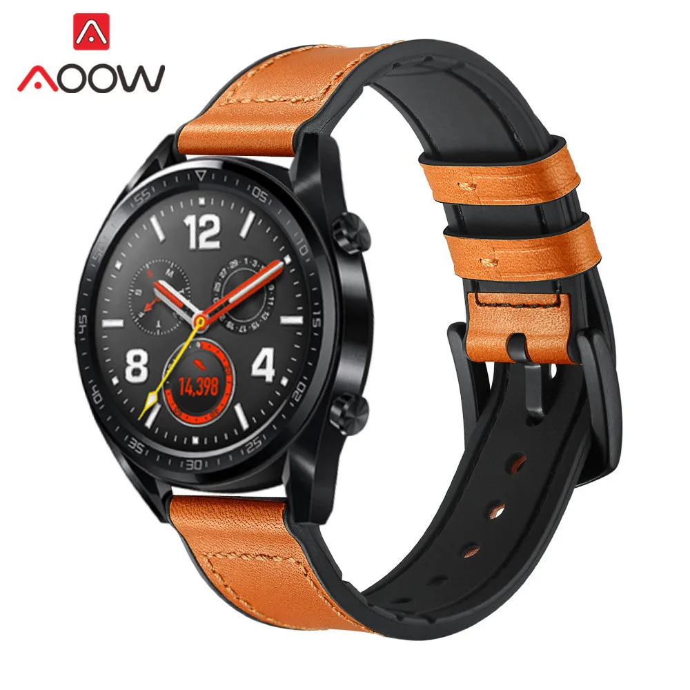 22 мм ремешок из натуральной кожи для huawei Watch GT 46 мм Honor Magic сменный ремешок браслет для samsung gear S3 Frontier