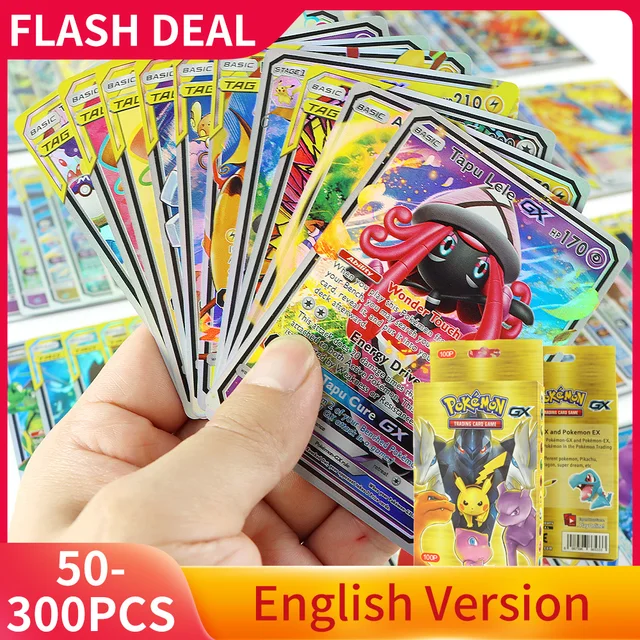 English Language Version Pokemon Cards 50-300Pcs Pokemon Cartas 300 V MAX 300 GX Children Battle Game Tag Team Shining Vmax TOMY 4