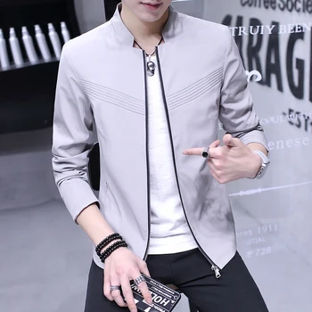 

Men's jacket 2020 spring new men's collar collar jacket trend handsome wild shirt Korean Slim