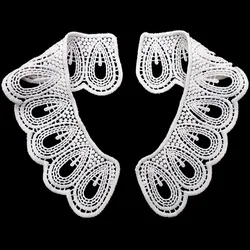 1Pair Neckline Collar Lace Applique Fabric DIY Handmade Apparel Sewing On Home Textiles For Dress Scrapbooking Accessories