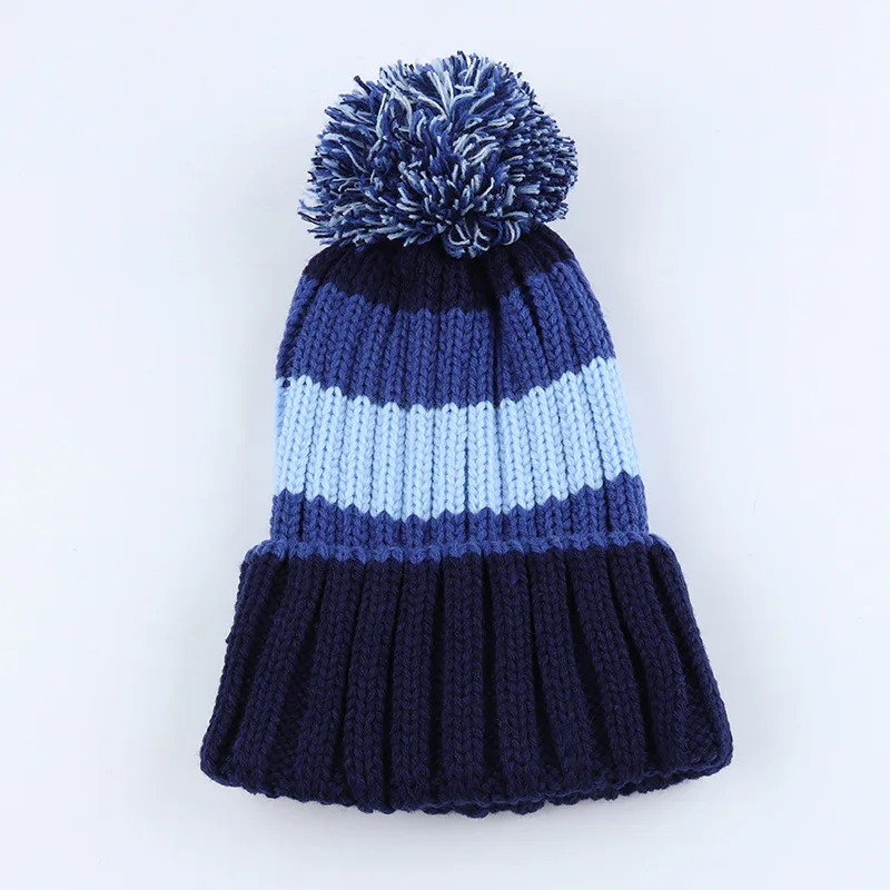 Мальчики и девочки унисекс шерсть Pom Skullies Beanie шапки осень/зима вязаная теплая шапка бини играть на открытом воздухе капот Лыжная Кепка - Цвет: 2