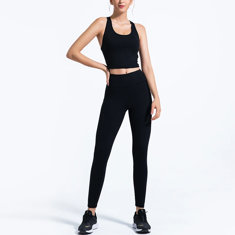 2PCS Seamless Yoga Set Sportswear Beauty Back Sports Bra+Leggings Fitness Pants Gym Running Suit Exercise Clothing Athletic