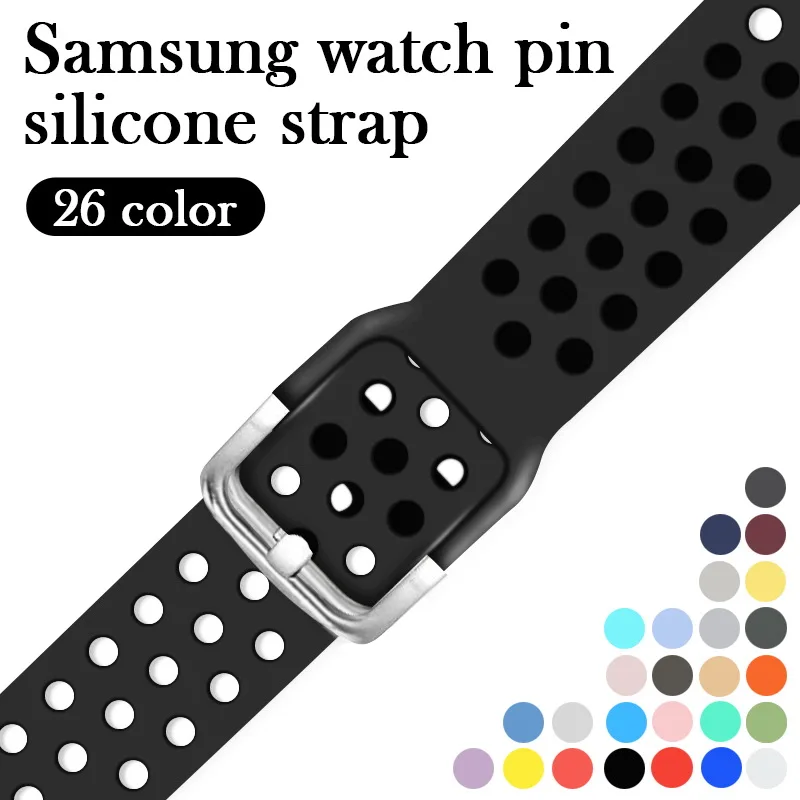 T6 Black Силиконовый ремешок для часов для amazfit bip ремешки для часов 22 мм 20 мм Galaxy watch 46 мм samsung gear sport S2 s3 Frontier Classic watch band - Цвет ремешка: T6 Black
