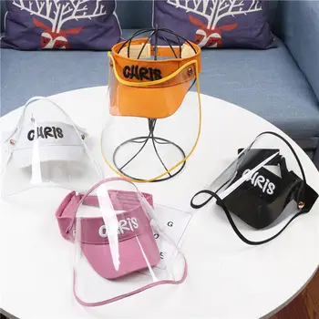 

Kid Summer English Alphabet SunProtection Visor Cap Removable FaceShield HatSafety Protection Visor Shield Stop The Flying Spit