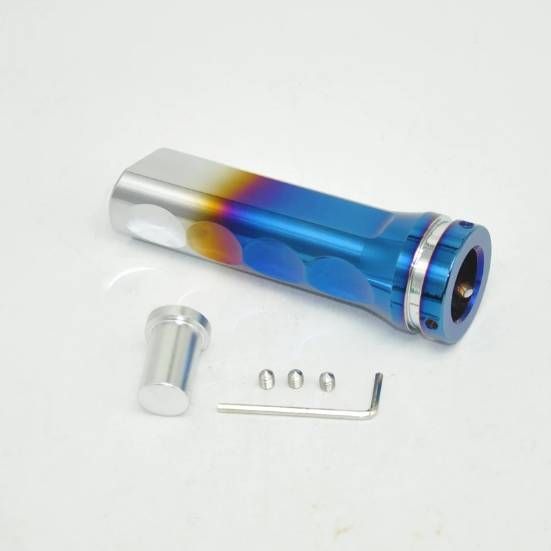 Hand Brake Grip Cover Neo Chrome Aluminum Car Handle Hand Brake Sleeve Universal Fitment