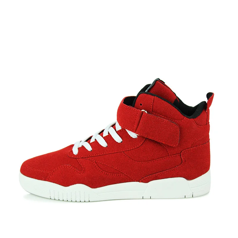 Модная спортивная обувь повседневная мужская обувь из натуральной кожи осенне-зимние ботильоны красные мужские кроссовки на плоской подошве - Цвет: Красный
