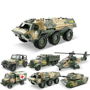 

6Pcs Kids Boys Simulate Pull Back Military Series Tanks Aircraft Cars Toys Set
