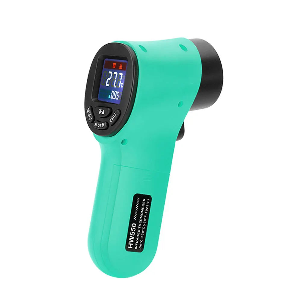 green Vastar портативный цифровой lcd Крытый удобный Бесконтактный температурный тестер промышленный инфракрасный термометр-50~ 550 Цельсия - Цвет: green