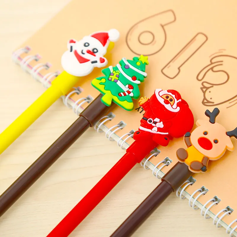 12pcs Creative Cute Christmas Gel Pen Kawaii Cartoon School Office Accessory Thing Anime Stationery Material Kids Cool Gift Bts