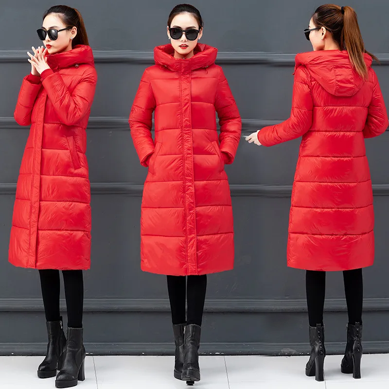 

Long down Jacket Cotton-padded Clothes 2019 Winter New Style over-the-Knee WOMEN'S Quilted Cotton Coat Korean-style Loose-Fit Sl
