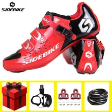 Sidebike/Мужская обувь для велоспорта; комплект с педалью; ультралегкие самозакрывающиеся профессиональные велосипедные туфли для триатлона; велосипедные мужские кроссовки; wo men