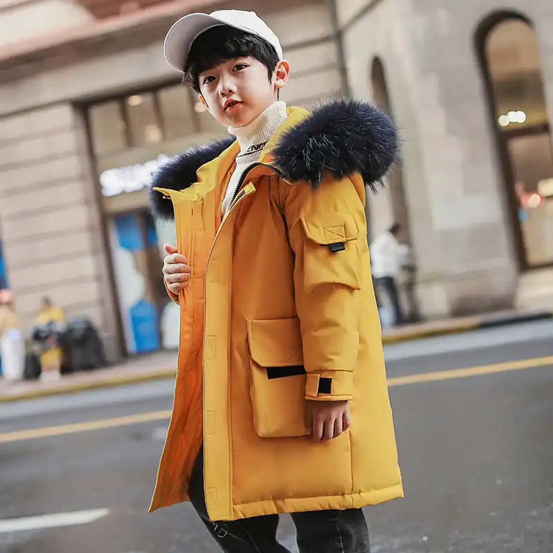 manteau garcon fourrure capuche