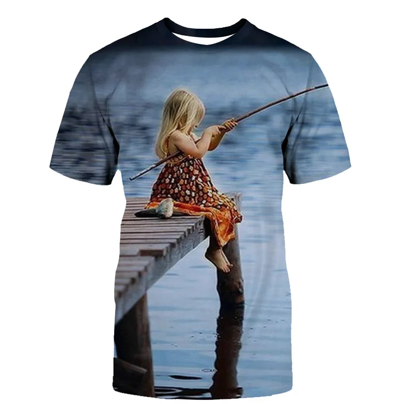 Купить новинка 2020 мужская футболка для рыбалки и маленькой девочки