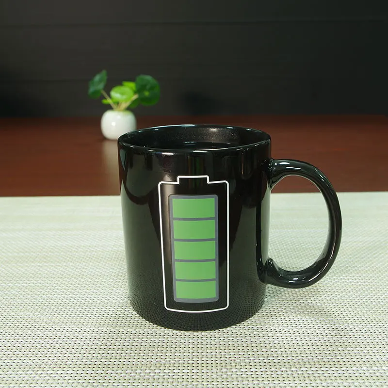 GH креативная батарейка, волшебная кружка, положительная энергия, меняющая цвет, керамическая кружка, Dis цвет, кружки для кофе, чая, молока, новинка, подарки