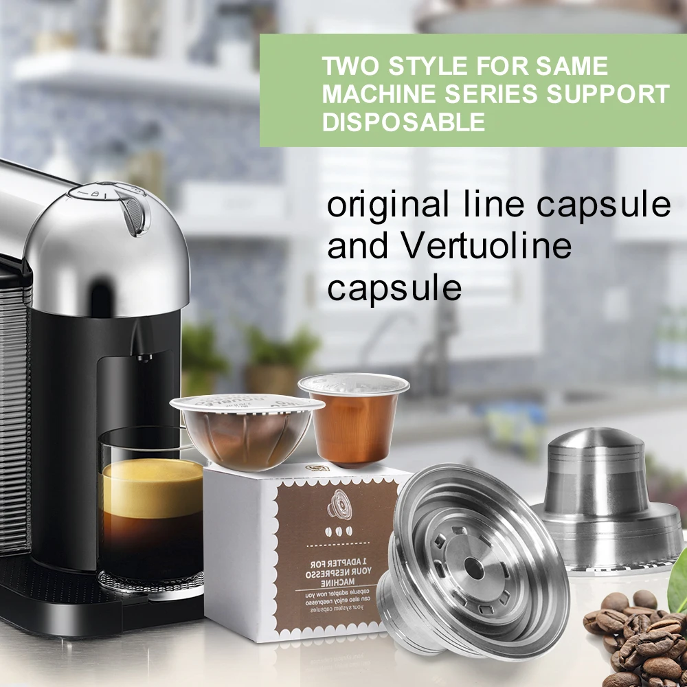 RECAFIMIL Adapter for Nepresso Vertuo Maker wirth Original Coffee Capsule Stainless Steel Holder Reusable Kitchen Tool