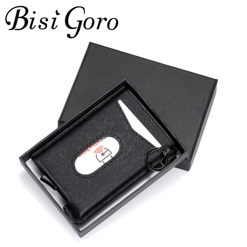 BISI GORO RFID Блокировка Кредитная карта ID держатель для карт Anit theft кошелек кожаная