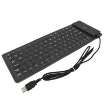 New Foldable Silicone Keyboard USB Wired Silicon Protector Skin Soft Waterproof Roll Up Silica Gel Keyboard for Laptop Notebook